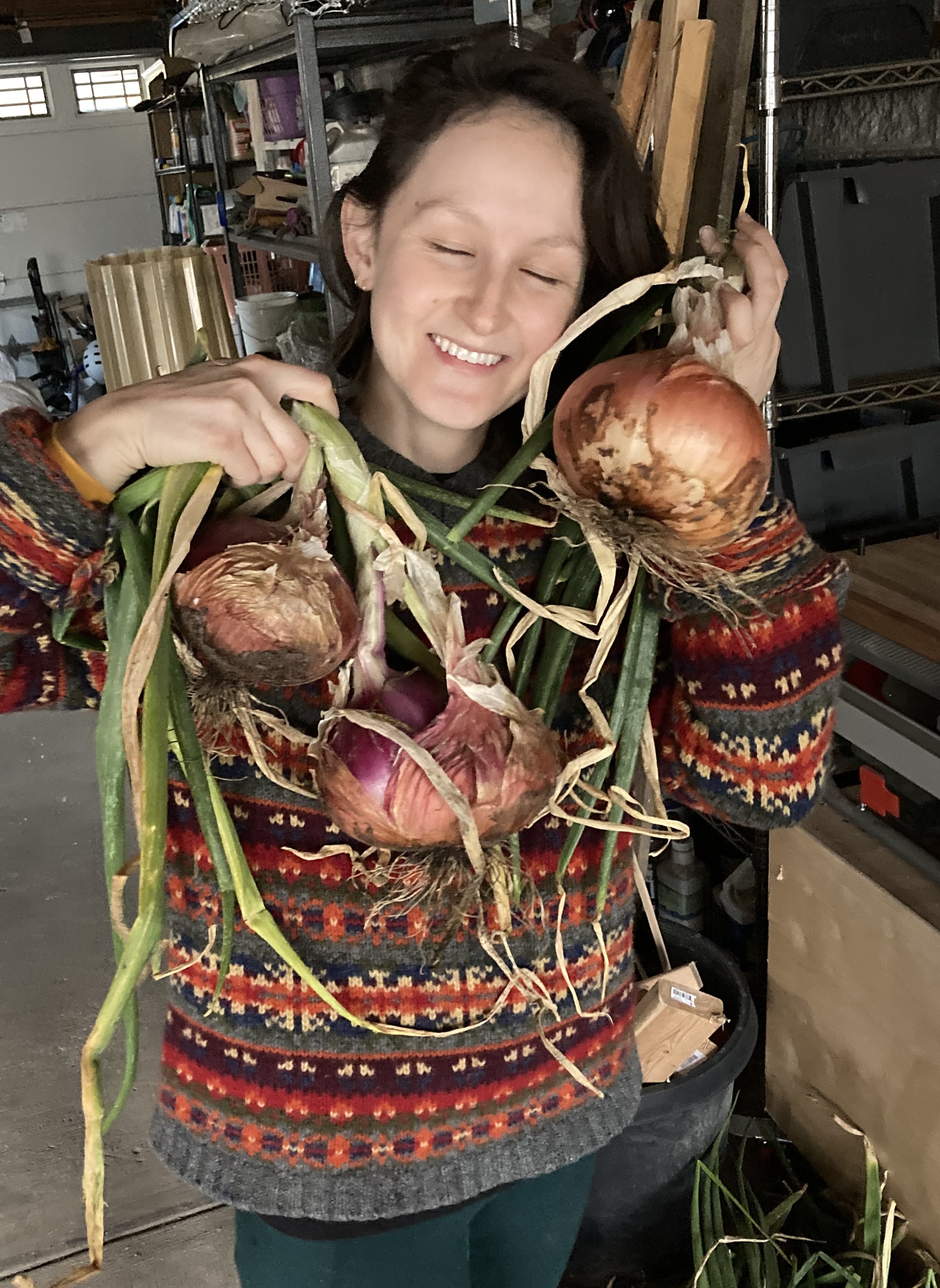 Katie Sue with Red Amposta Onion